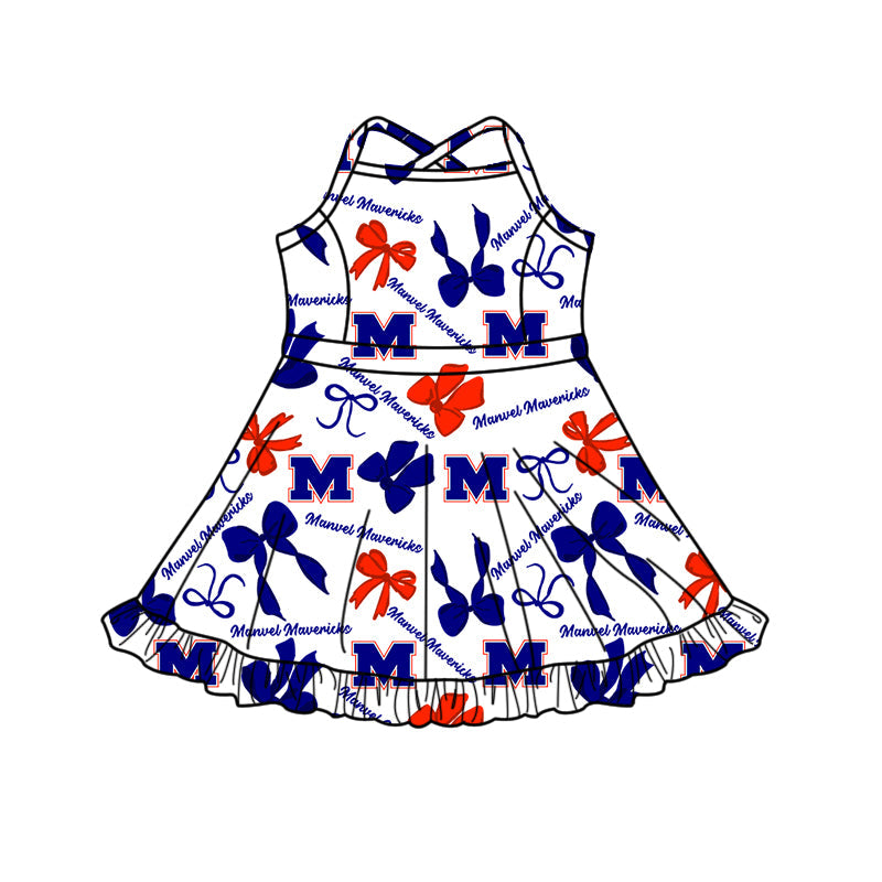 ( Moq 5 each style ) Baby Boy Girl Team Cheer Sibling Shirt M Bows Dress Set 8.14