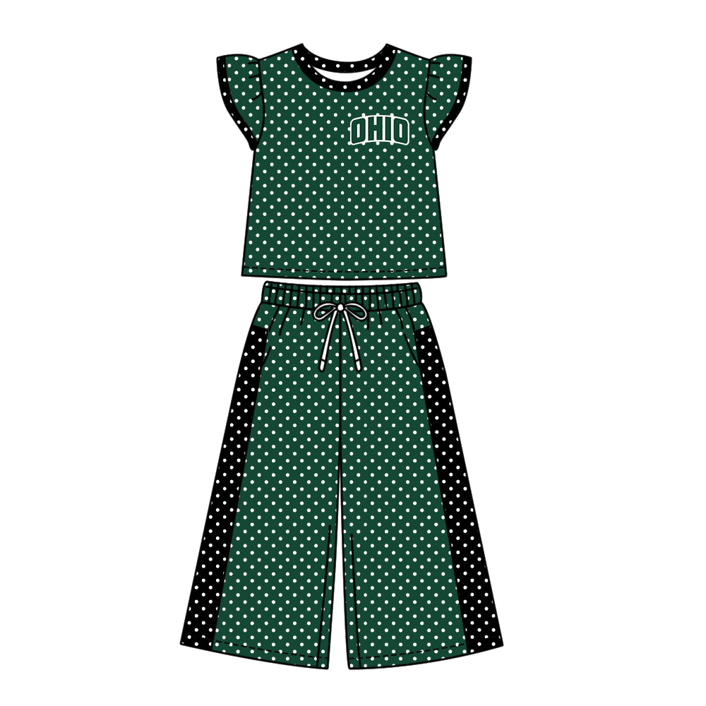 ( Moq 5 ) Baby Girls Kids Short Sleeves Shirt Pants Team Set Clothes