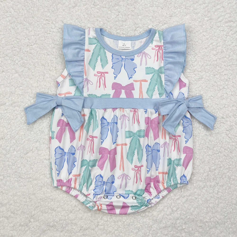 Baby Girl Short Sleeves Bows Sibling Romper Dress