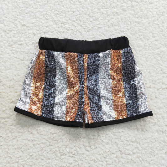 SS0117 Baby Girl Stripes Sequins Shorts