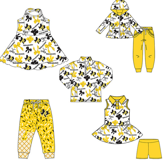 ( Moq 5 each style ) Baby Boy Girl Team Cheer Sibling Shirt Bows Dress Set 8.11