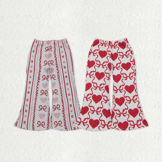 Sibling Baby Girls Kids Bows Hearts Valentine's Day Bell Pants Bottoms RTS