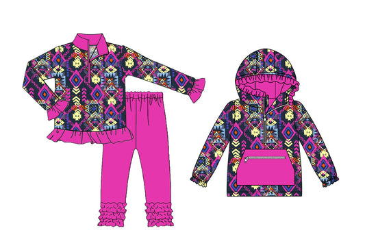 ( Moq 5 Each Style ) Baby Girl Toddler Long Sleeves Western Sibling Shirt Set 8.11