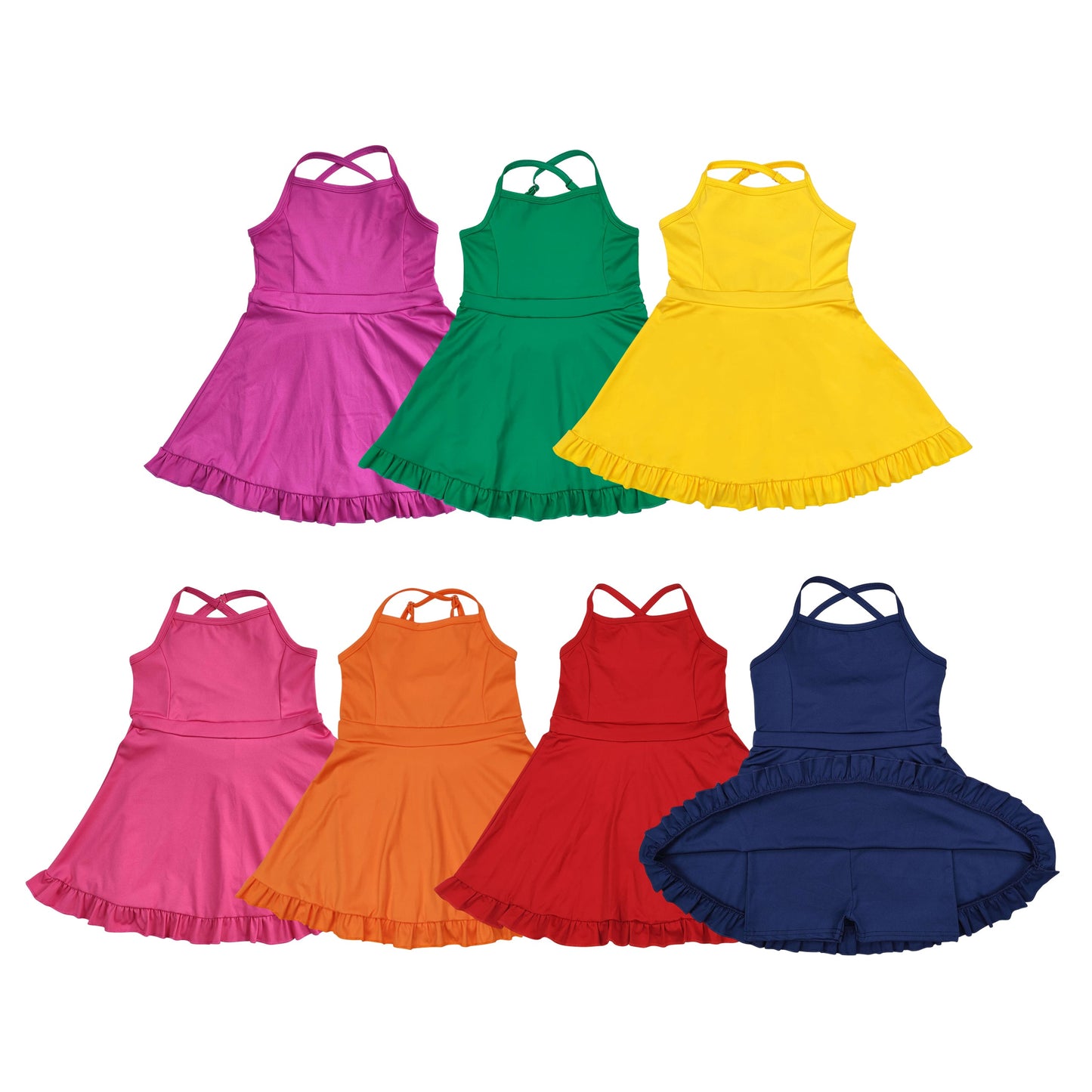 Baby Girl Sleeveless Yoga Active Wear Sibling Knee Length Dress RTS