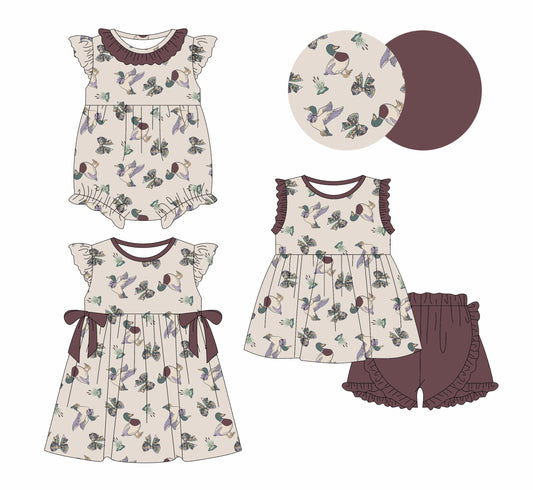 Baby Girl Bows Ducks Sibling Romper Dress Set ( Moq 5 Each Style ) 2.11