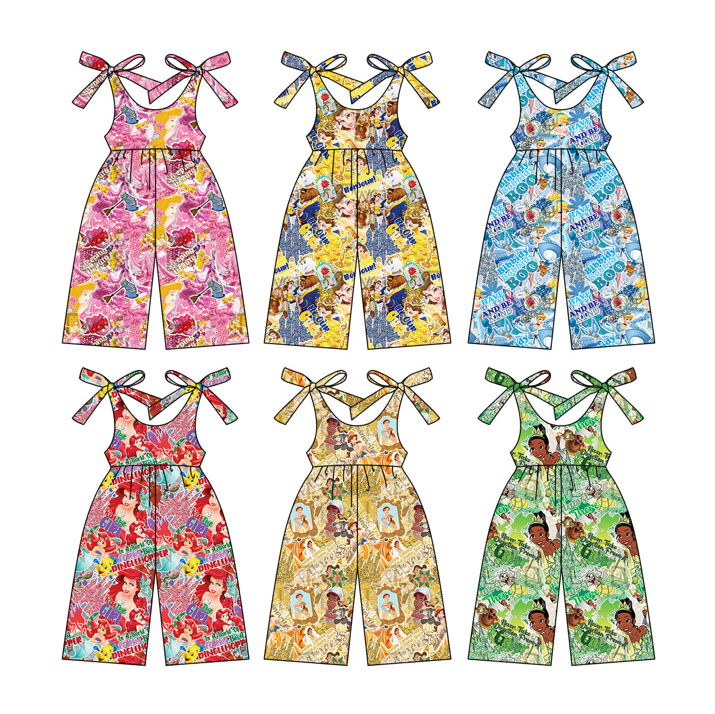 Baby Girl Straps Princess Sibling Jumpsuit ( Moq 5 Each Style ) 12.24