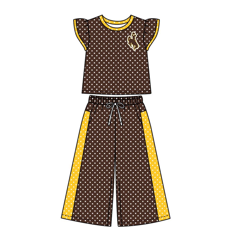 ( Moq 5 ) Baby Girls Kids Short Sleeves Shirt Pants Team Set Clothes