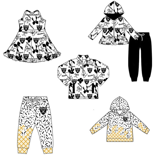 ( Moq 5 each style ) Baby Boy Girl Team Cheer Sibling Shirt Bows Dress Set 8.12