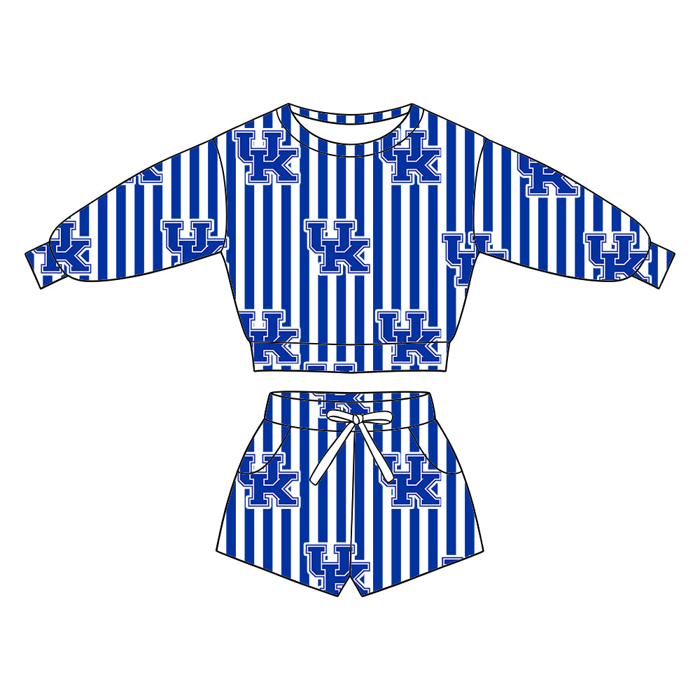 ( Moq 5 ) Baby Girls Kids Long Sleeves Shirt Pockets Shorts Team Set Clothes