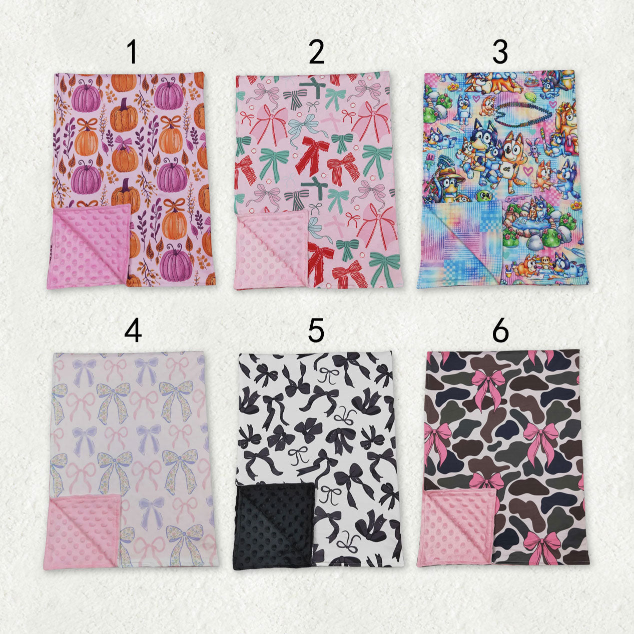 Sibling Baby Girls Kids Flower Pumpkins Dogs Bows Blankets RTS