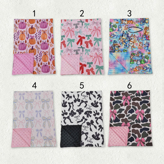 Sibling Baby Girls Kids Flower Pumpkins Dogs Bows Blankets RTS