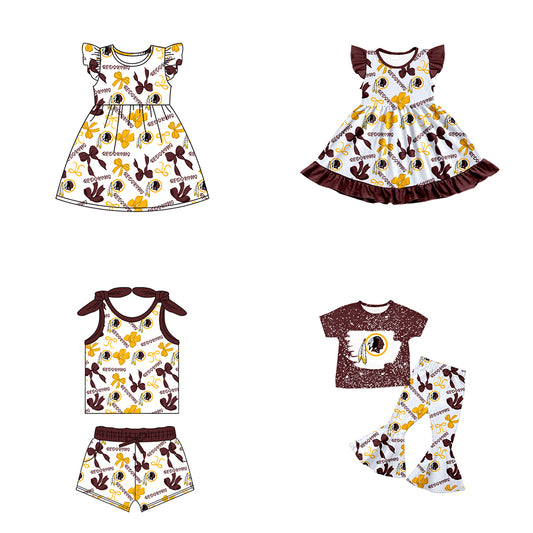 ( Moq 5 each style ) Baby Girl Toddler Team Bows Sibling Dress Set 7.9