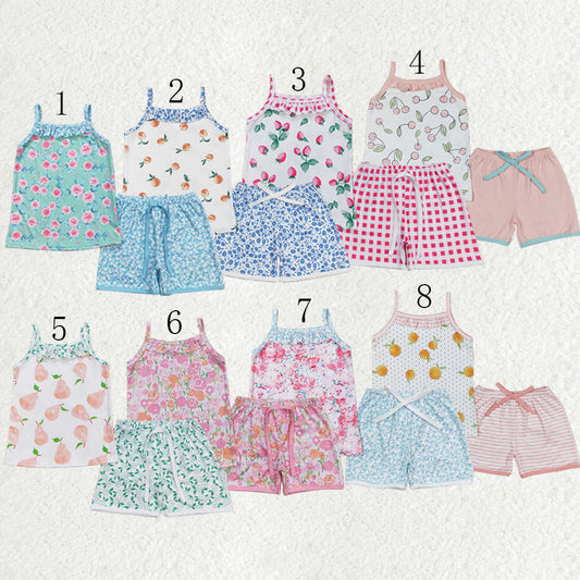 Baby Girl Sleeveless Floral Shirt Shorts Clothes Sibling Summer Set RTS