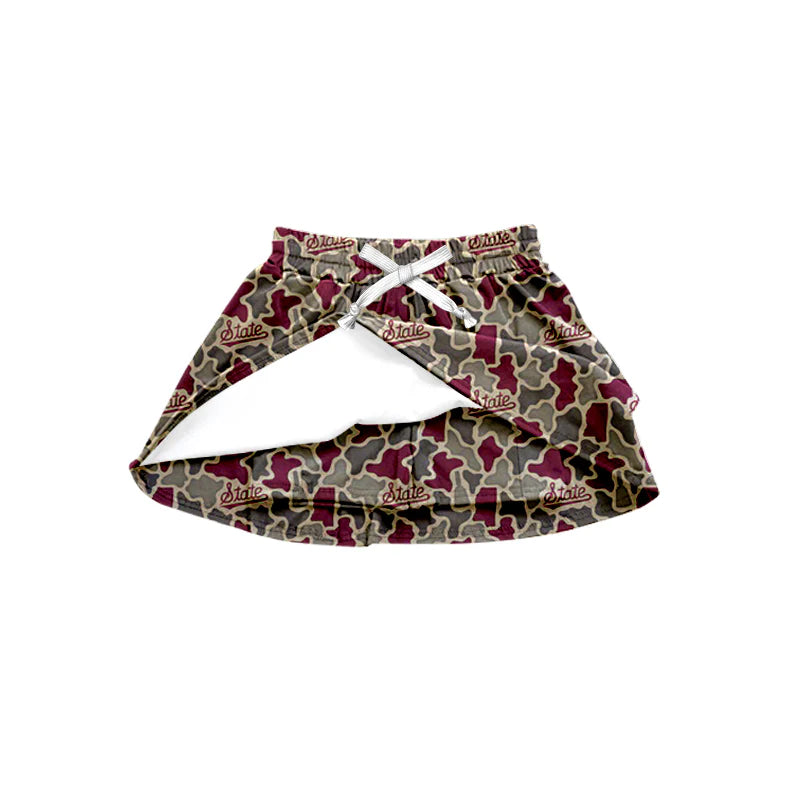 ( Moq 5 ) Baby Girls Kids Southern State Camo Team Shorts Skirt Bottom