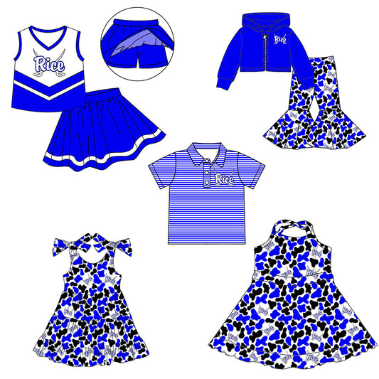 ( Moq 5 each style ) Baby Boy Girl Team Sibling Shirt Blue Camo Jumpsuit Dress Set 8.5