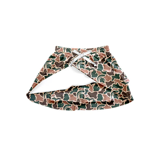 ( Moq 5 ) Baby Girls Southern Green Brown Camo Team Skirt Shorts Bottom