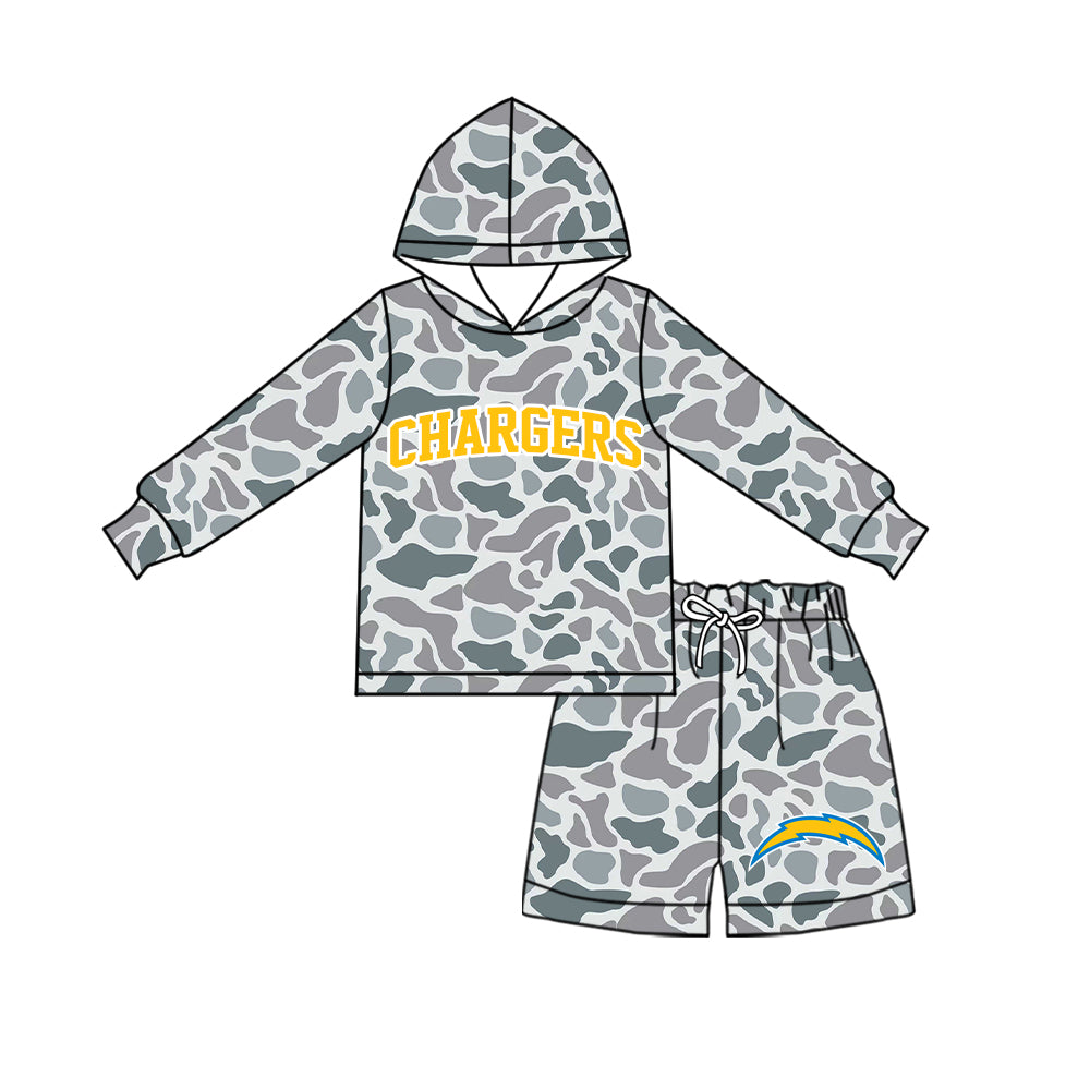 ( Moq 5 ) Baby Girls Kids Long Sleeves Hoodie Shirt Camo Shorts Team Set Clothes