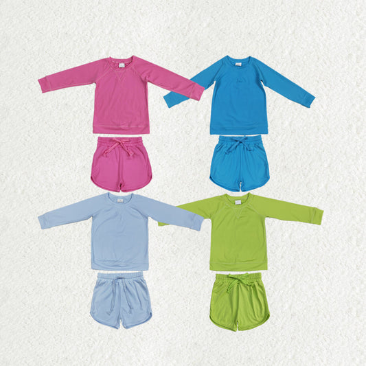 Baby Girl Long Sleeves Shirt Shorts Sibling Colorful Active Yoga Set RTS