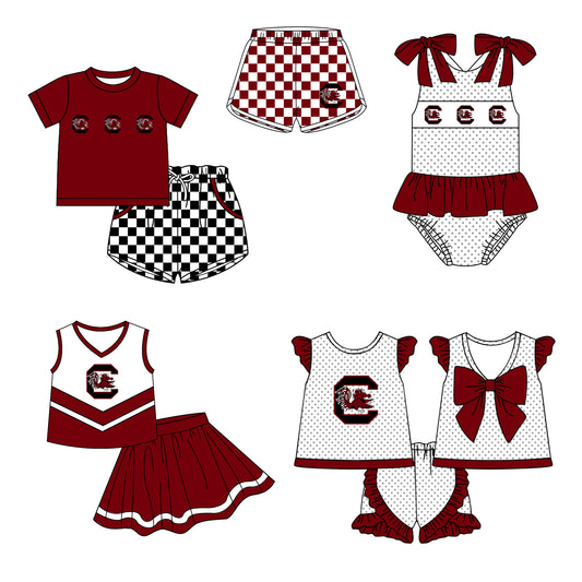 ( Moq 5 Each Style ) Baby Boys Girls Toddler Chicken Plaid Sibling Shorts Sets Team Clothing