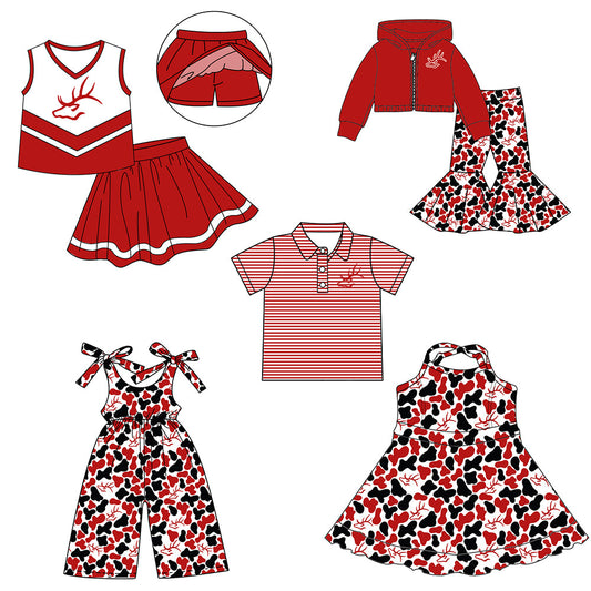 ( Moq 5 each style ) Baby Boy Girl Team Sibling Shirt Camo Red Shirt Jumpsuit Dress Set 8.6