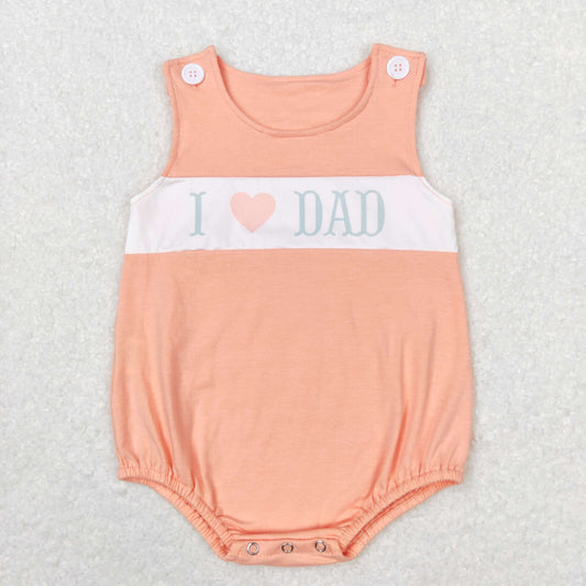 Baby Boy Sleeveless I Love Dad One Piece Romper