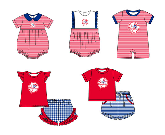 ( Moq 5 Each Style ) Baby Boys Girls Kids Hats Stripes Team Sibling Rompers Sets