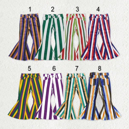 Sibling Girls Kids Stripes Bell Denim Jeans Pants Bottom RTS