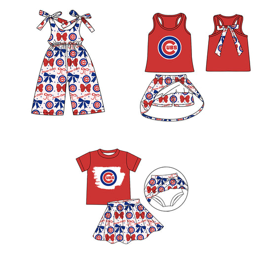 ( Moq 5 each style ) Baby Girl Toddler Team Bows Sibling Jumpsuit Set