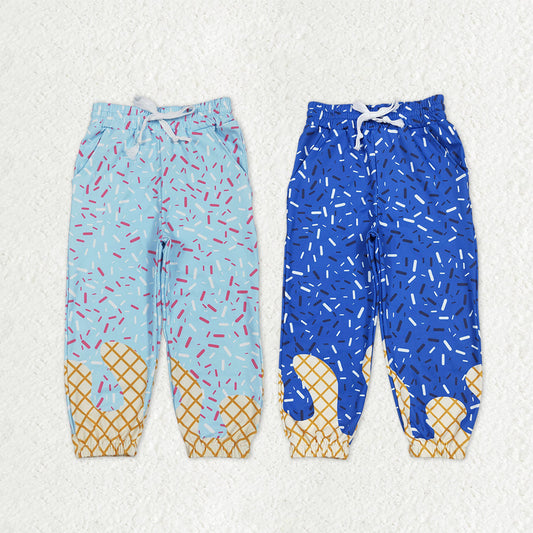Sibling Baby Girls Kids Sprinkles Drips Team Pockets Blue Joggers Yoga Active Pants RTS