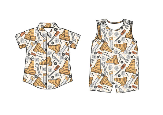 Baby Boy Tools Sibling Romper Shirt ( Moq 5 Each Style ) 12.27