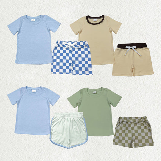 Baby Boy Short Sleeves Cotton Shirt Shorts Sibling Summer Clothes Set RTS