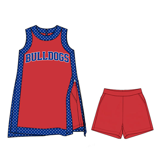 ( Moq 5 ) Baby Girls Kids Sleeveless Team Tops Shorts Team Set Clothes