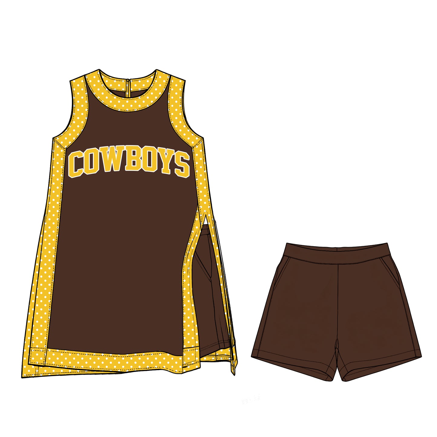 ( Moq 5 ) Baby Girls Kids Sleeveless Team Tops Shorts Team Set Clothes