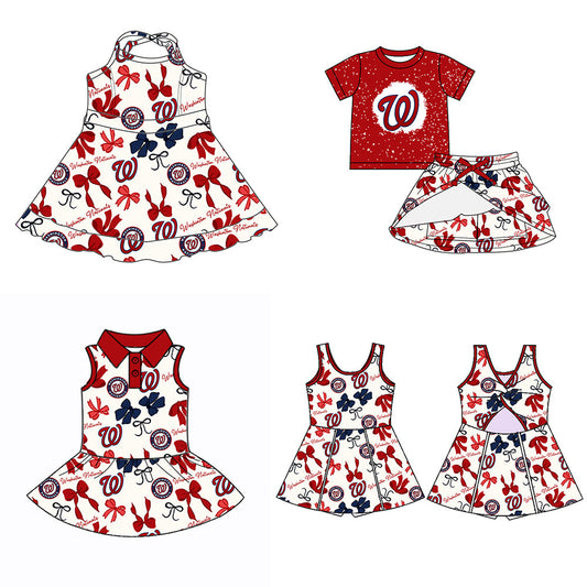 ( Moq 5 each style ) Baby Girl Team W Bows Sibling Dress Set 5.19