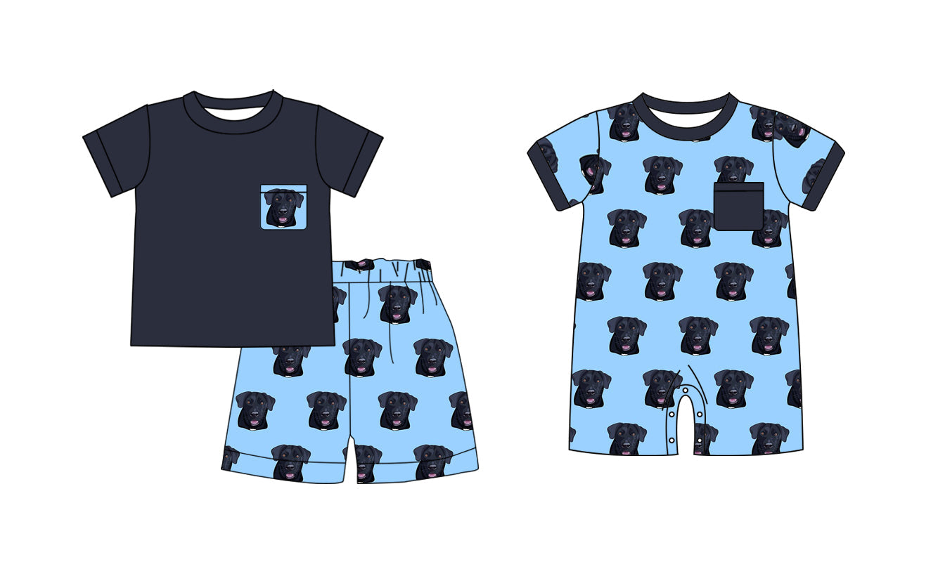 Baby Boy Short Sleeves Dogs Sibling Romper Set ( Moq 5 Each Style ) 11.9