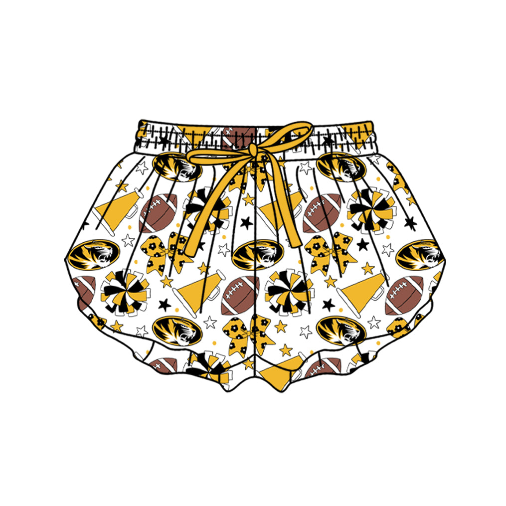 ( Moq 5 ) Baby Girls Kids Cheer Football Bows Tigers Shorts Bottoms Team Clothes