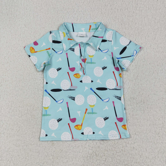 Baby Boy Short Sleeves Golf Buttons Shirt Tops RTS