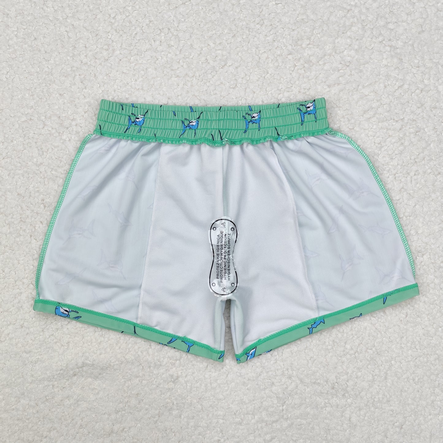 Baby Boy Fish Green Swim Trunks Shorts