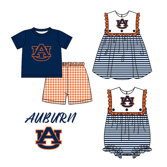 Baby Boy Girl Summer AU Team Sibling Romper Dress Set ( Moq 5 Each Style )