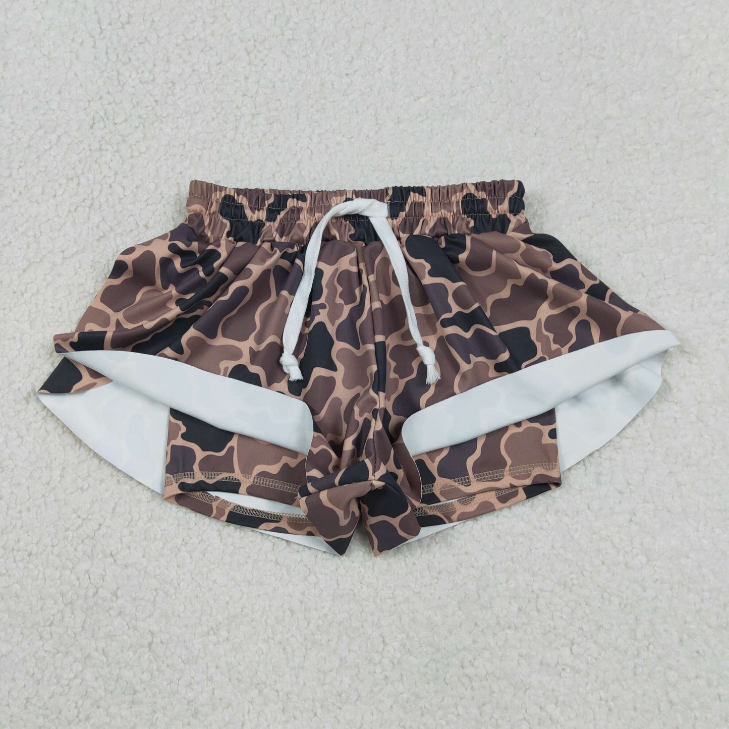 Sibling Kids Girls Adult Women Brown Camo Yoga Southern Shorts Bottoms RTS