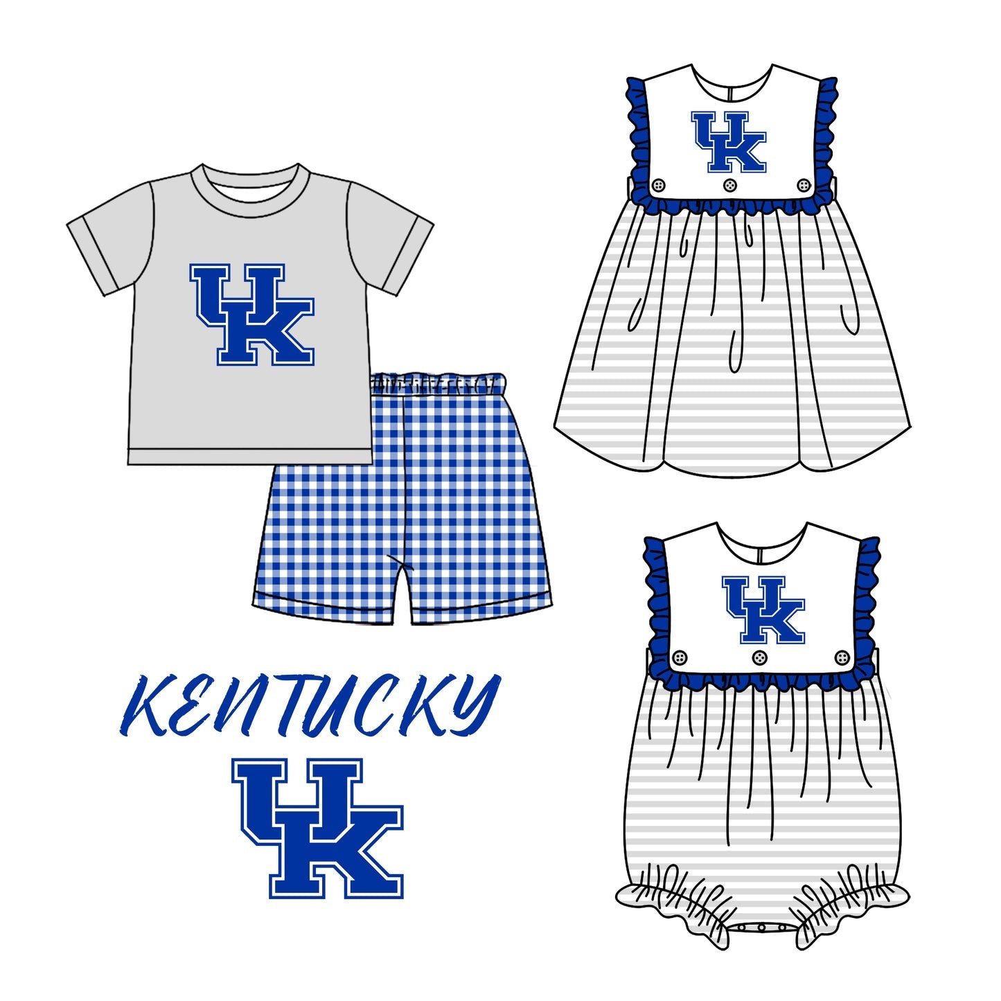 Baby Boy Girl Summer U K Team Sibling Romper Dress Set ( Moq 5 Each Style )