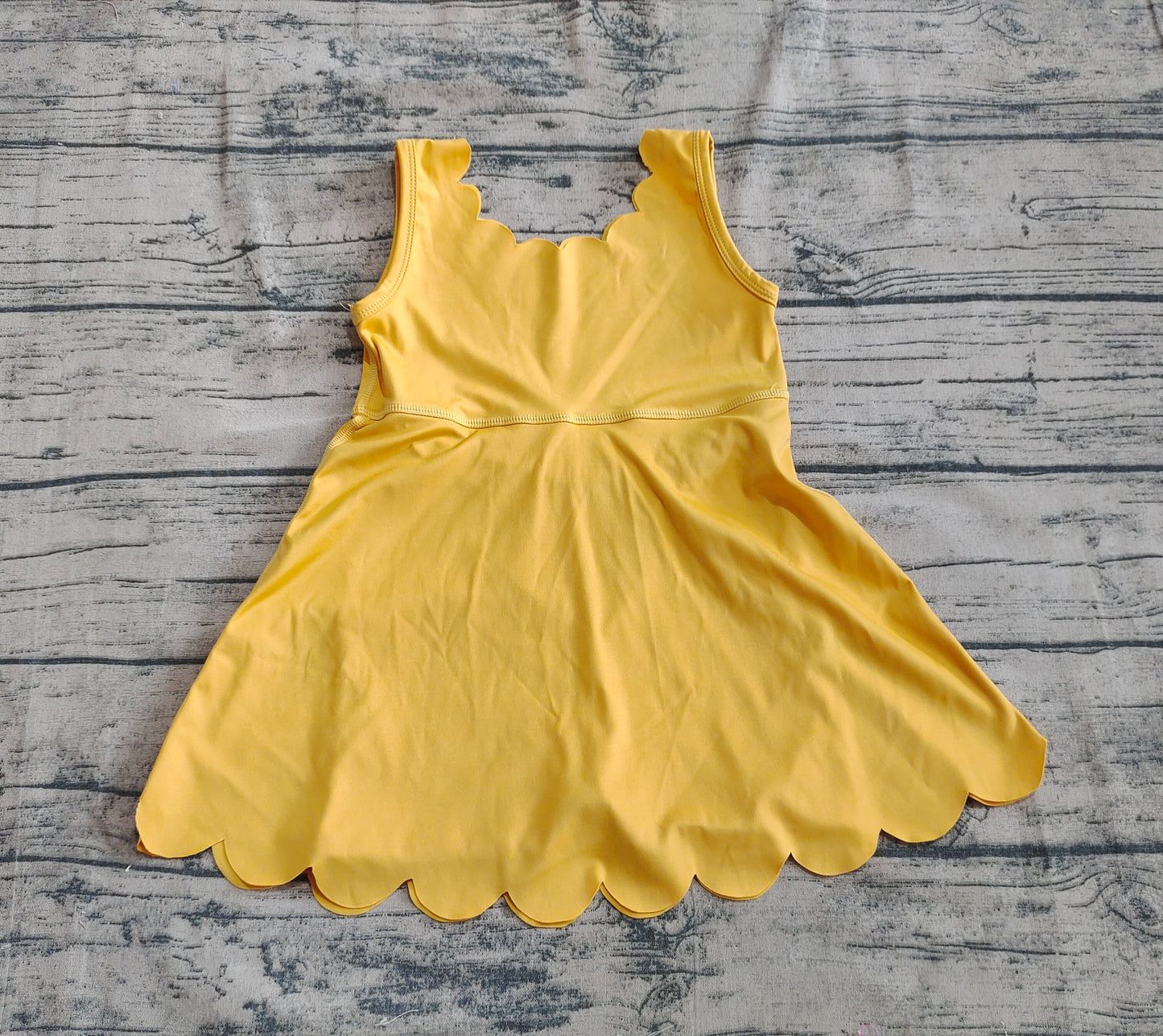 Baby Girl Sleeveless Yellow Yoga Active Knee Length Dress RTS