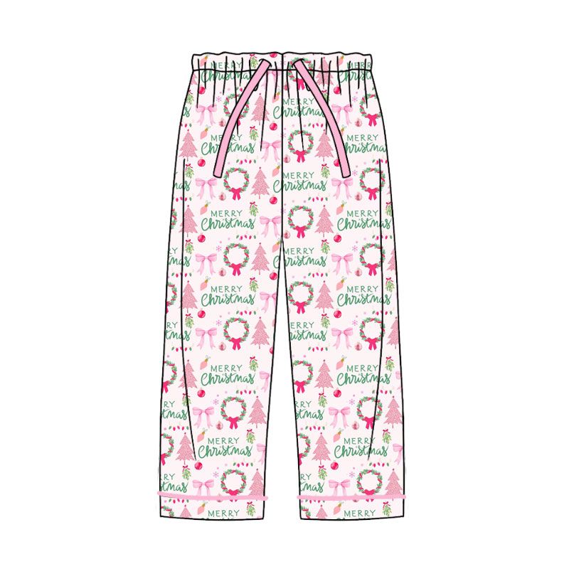 ( Moq 5 ) Preorder Adult Women Bows Christmas Pants Bottom Pink Clothes