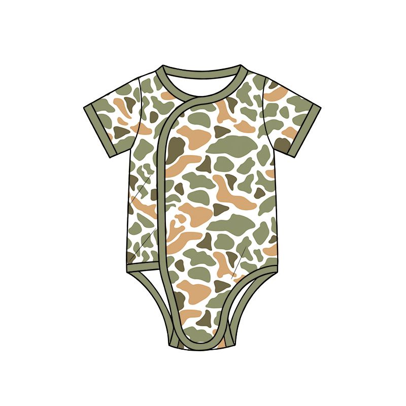 ( Moq 5 ) Preorder Baby Boys Infant Short Sleeves Hunting Romper Camo Clothes