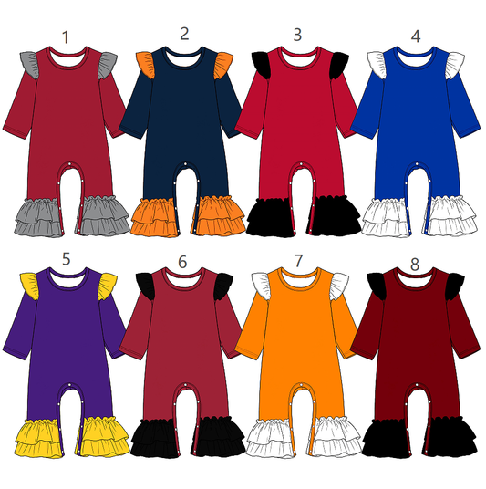 ( Moq 5 Each Style ) Sibling Baby Girls Infant Long Sleeves Team Rompers Clothes