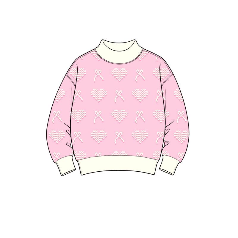 ( Moq 5 ) Preorder Baby Girls Toddler Hearts Bows Valentine Pink Shirt Tops Clothes