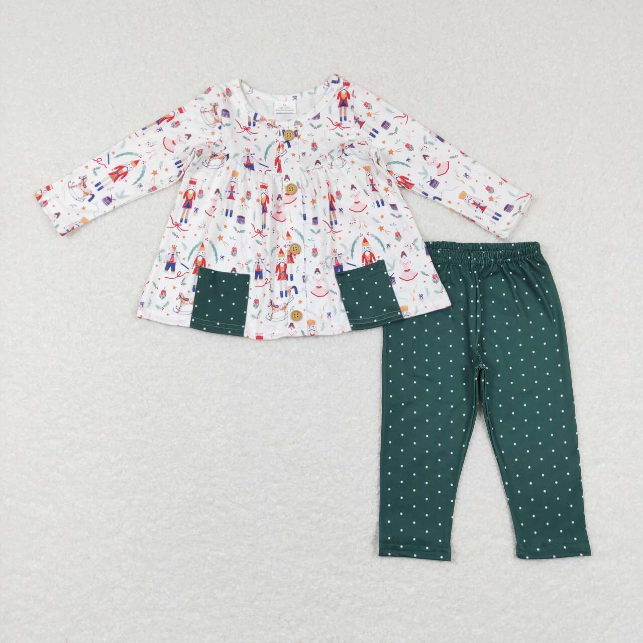 Baby Girl Christmas Pocket Tops Pants Sibling Clothing Set