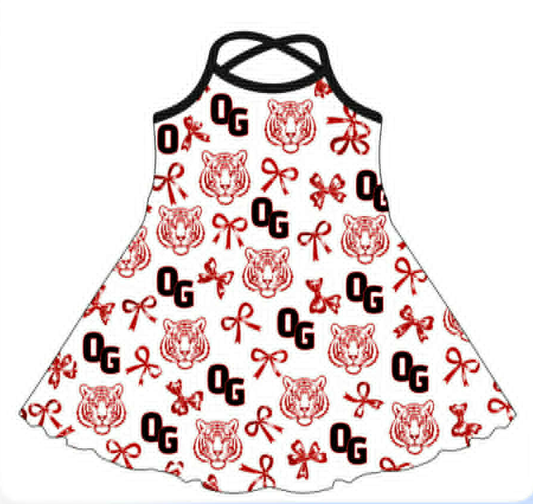 ( Moq 5 ) Baby Girls Toddler Straps Bows Team Knee Length Dress Set 5.19