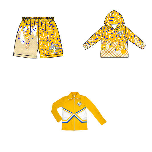 ( Moq 5 each style ) Baby Boy Team Sibling Yellow Drip Shorts Shirt 7.24