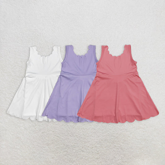 Baby Girl Sleeveless Yoga Active Knee Length Zipper Dress Sibling Clothes RTS